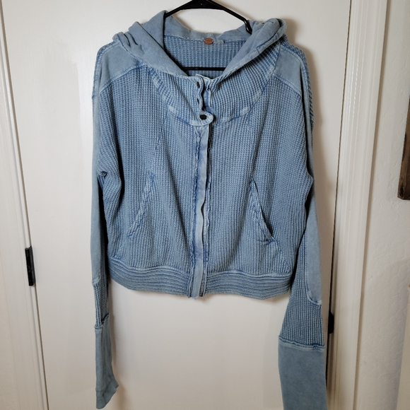 Free People Blue Mason Hoodie | Fall Hoodie | Size Medium - Picture 3 of 9
